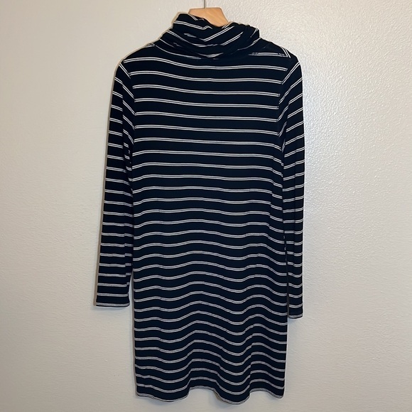 Sunday Black Cowl Neck Long Sleeve Striped Dress - Picture 6 of 11